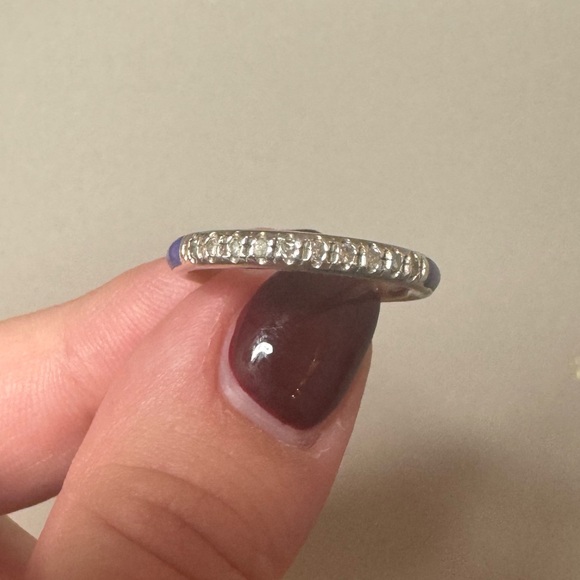 18K Italian Gold Vermeil 0.12 ct. tw.
Diamond Enamel Ring - Picture 4 of 8